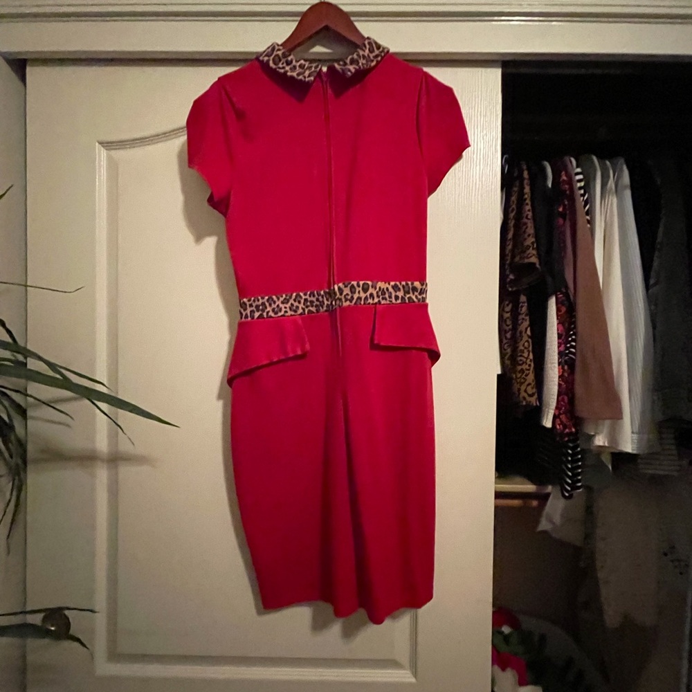 Red and leopard pinup dress